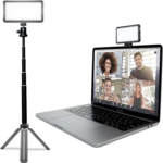 Lume Cube Broadcast Lighting Kit | Live Streaming, Video Conferencing, Remote Working, Zoom Webcam | Lighting Accessory for Laptop, Adjustable Brightness and Color Temperature, Computer Mount Included