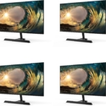 Packard Bell 24 Inch Monitor, 4 Pack, Slim Bezel AirFrame Desktop Monitor, FHD 1080p Monitor, VESA Mounting, Tilt Adjustment, Ultra-Slim Bezel, HDMI and VGA for Home or Office Use - Black